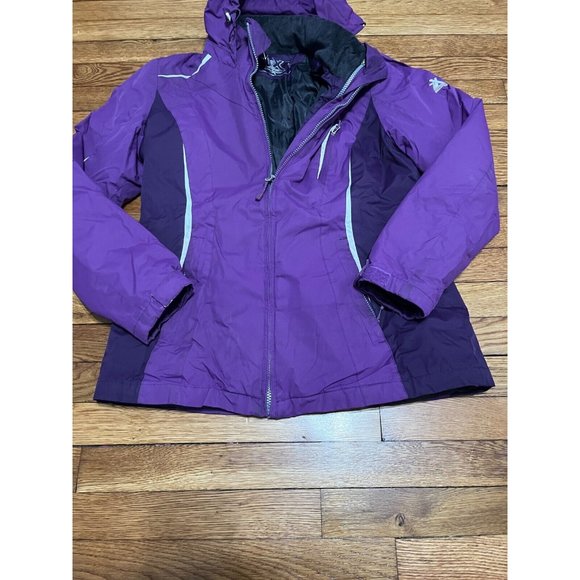 Zeroxposur Womens 3-in-1 Winter Jacket Size Medium Purple Hooded Insulated - Picture 2 of 9